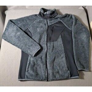 Columbia Sportswear Jacket Womens L By The Lake Fuzzy Full Zip Gray EUC